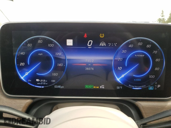 2022 Mercedes-Benz EQS with VIN W1KCG2DB5NA013141, listed as a Copart auction lot 49885874 with 36,076 mi miles. Bid and sale history available at carsss.com. Image 9.