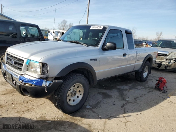 2003 Ford Ranger XL Fleet with VIN 1FTZR45E93TA38273, listed as a Copart auction lot 43724835 with 156,039 mi miles and Salvage Title. Bid and sale history available at carsss.com. Image 1.