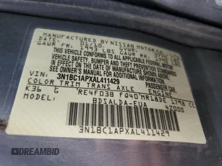 2010 Nissan Versa S with VIN 3N1BC1APXAL411429, listed as a Copart auction lot 50638725 with 95,893 mi miles and Salvage Title. Bid and sale history available at DreamBid. Image 12.