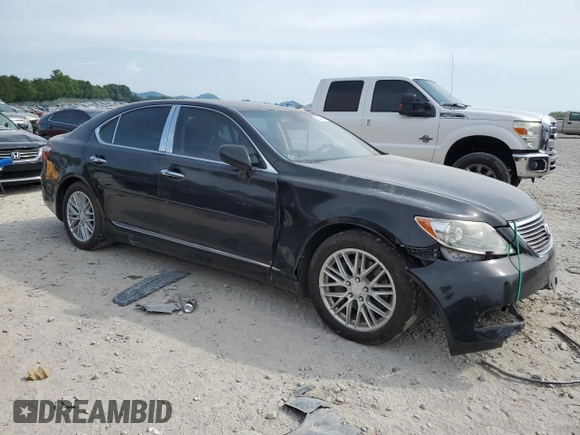 2008 Lexus LS 460 with VIN JTHBL46F985071147, listed as a Copart auction lot 61249795 with 104,373 mi miles and Salvage title. Bid and sale history available at DreamBid. Image 4.