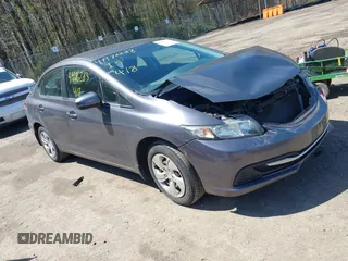 2014 Honda Civic LX with VIN 2HGFB2F50EH513868, listed as a IAAI auction lot 41986283 with 160,391 mi miles and . Bid and sale history available at carsss.com. Image 1.