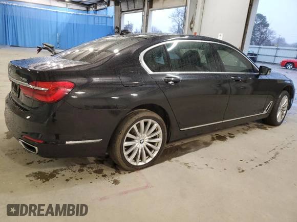 2017 BMW 7 Series 740i xDrive with VIN WBA7E4C53HGU99097, listed as a Copart auction lot 43945695 with 117,790 mi miles and Salvage Title. Bid and sale history available at carsss.com. Image 3.