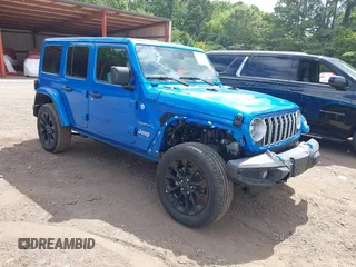 2024 Jeep Wrangler Sahara with VIN 1C4RJXP66RW153838, listed as a IAAI auction lot 42842112 with 43,436 mi miles and . Bid and sale history available at DreamBid. Image 1.