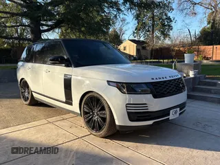 2021 Land Rover Range Rover P525 Westminster with VIN SALGS2SE9MA434035, listed as a Copart auction lot 89409765 with 6,542 mi miles and Salvage title. Bid and sale history available at DreamBid. Image 1.