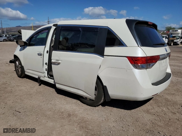 2014 Honda Odyssey EX-L with VIN 5FNRL5H68EB001488, listed as a Copart auction lot 84747054 with 123,583 mi miles and Salvage Title. Bid and sale history available at carsss.com. Image 2.