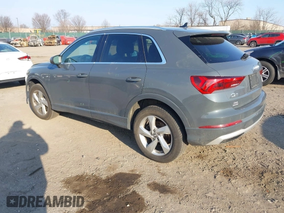 2020 Audi Q3 Premium with VIN WA1AECF37L1071150, listed as a IAAI auction lot 41698945 with 47,821 mi miles. Bid and sale history available at carsss.com. Image 3.