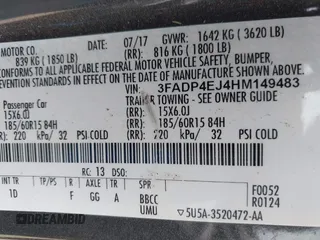 2017 Ford Fiesta SE with VIN 3FADP4EJ4HM149483, listed as a IAAI auction lot 42044428 with 75,224 mi miles. Bid and sale history available at carsss.com. Image 9.