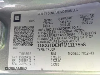 2021 Chevrolet Colorado 4WD Z71 z VIN 1GCGTDEN7M1117558, wystawiony jako IAAI lot #41911673 z przebiegiem 51 838 mil mil oraz . Historia ofert i sprzedaży dostępna na DreamBid. Obrazek 9.