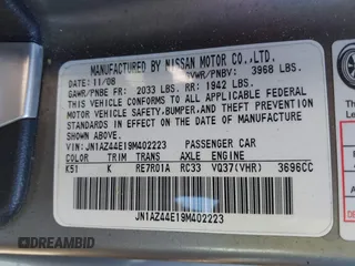 2009 Nissan 370Z Touring z VIN JN1AZ44E19M402223, wystawiony jako IAAI lot #41715048 z przebiegiem 89 123 mil mil oraz . Historia ofert i sprzedaży dostępna na DreamBid. Obrazek 9.