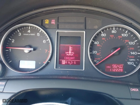 2004 Audi A4 1.8T with VIN WAUJC68E64A080352, listed as a IAAI auction lot 41635920 with 112,228 mi miles. Bid and sale history available at carsss.com. Image 7.