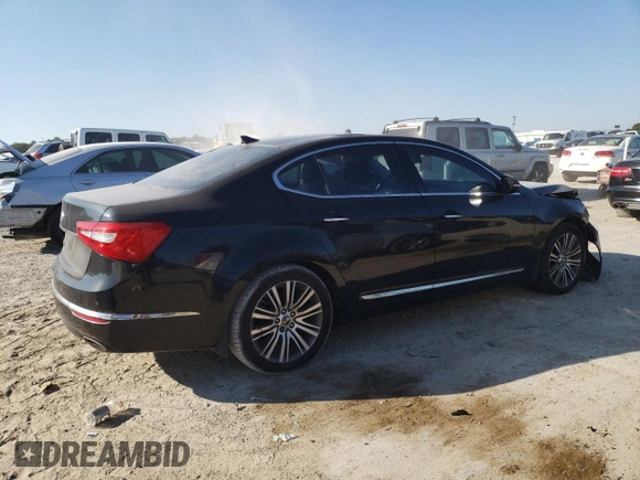 2015 Kia Cadenza Premium with VIN KNALN4D78F5173268, listed as a Copart auction lot 80953064 with 102,001 mi miles and Salvage Title. Bid and sale history available at carsss.com. Image 3.