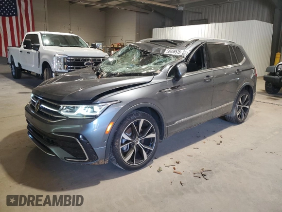 2023 Volkswagen Tiguan SEL R-Line with VIN 3VV4B7AX3PM072402, listed as a Copart auction lot 56656515 with 13,686 mi miles and Salvage title. Bid and sale history available at DreamBid. Image 1.