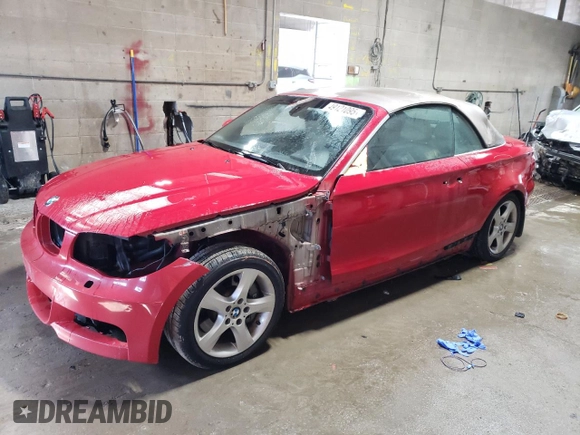 2008 BMW 1 Series 135i with VIN WBAUN93528VF55156, listed as a Copart auction lot 49121095 with Not Provided miles and Salvage Title. Bid and sale history available at carsss.com. Image 1.