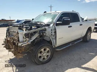 2023 Ram 2500 Big Horn with VIN 3C6UR5DL6PG590064, listed as a Copart auction lot 72400304 with 33,069 mi miles and Salvage Title. Bid and sale history available at carsss.com. Image 1.