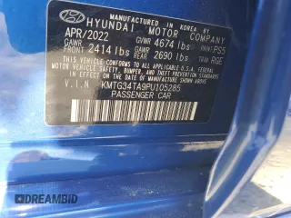 2023 Genesis G70 2.0T with VIN KMTG34TA9PU105285, listed as a Copart auction lot 58724654 with 26,885 mi miles and Salvage Title. Bid and sale history available at DreamBid. Image 14.