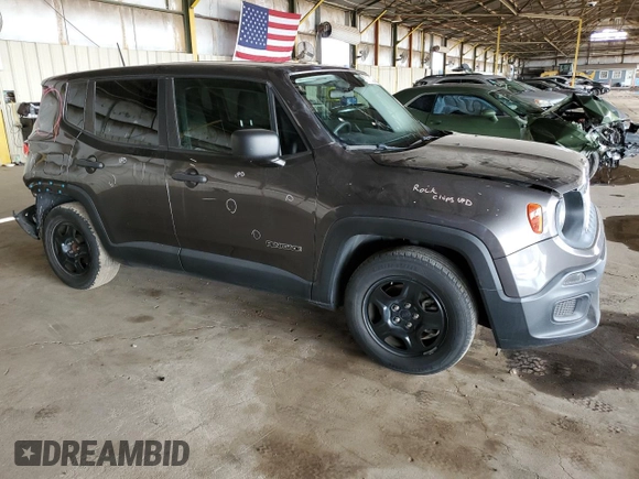 2017 Jeep Renegade Sport z VIN ZACCJAAB6HPF50258, wystawiony jako Copart lot #57256025 z przebiegiem 108 238 mil mil oraz Szkoda całkowita • Salvage title. Historia ofert i sprzedaży dostępna na DreamBid. Obrazek 4.