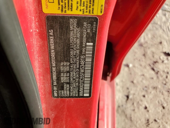 2015 MINI Countryman John Cooper Works with VIN WMWXD1C55FWS34816, listed as a Copart auction lot 76278774 with Not Provided miles and Salvage Title. Bid and sale history available at DreamBid. Image 12.