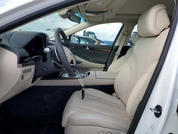 2023 Genesis G80 2.5T with VIN KMTGB4SC8PU146268, listed as a Copart auction lot 73759644 with 6,070 mi miles and Salvage Title. Bid and sale history available at carsss.com. Image 7.