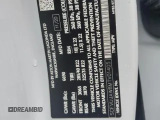 2021 Aston Martin DBX z VIN SCFVUJAW8MTV01405, wystawiony jako Copart lot #56564704 z przebiegiem 12 386 mil mil oraz Szkody całkowita. Historia ofert i sprzedaży dostępna na DreamBid. Obrazek 13.