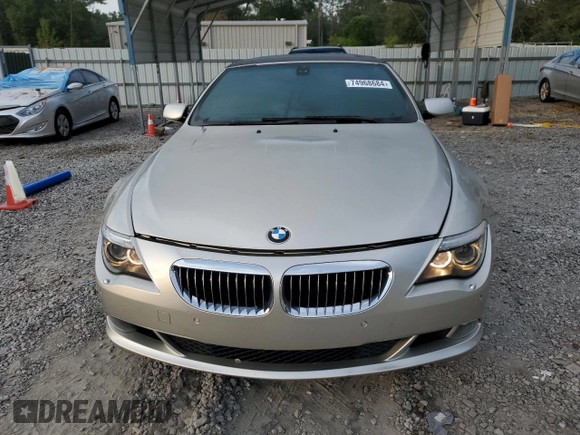 2008 BMW 6 Series 650i with VIN WBAEB53568CX62292, listed as a Copart auction lot 74968684 with 129,548 mi miles and Non Repairable. Bid and sale history available at carsss.com. Image 5.