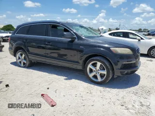 2011 Audi Q7 S line with VIN WA1DGAFE3BD006595, listed as a Copart auction lot 61010615 with 184,175 mi miles and Salvage title. Bid and sale history available at DreamBid. Image 4.