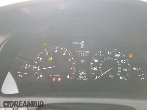 2010 Lexus LS 460 L with VIN JTHDL5EF7A5002771, listed as a Copart auction lot 54668205 with 221,878 mi miles and Salvage title. Bid and sale history available at DreamBid. Image 9.