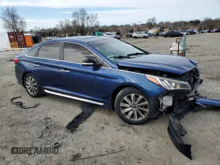 2016 Hyundai Sonata Sport with VIN 5NPE34AF8GH419024, listed as a Copart auction lot 50292455 with 133,196 mi miles and Salvage Title. Bid and sale history available at DreamBid. Image 4.