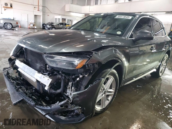 2021 Audi Q5 Premium Plus with VIN WA1E2AFY2M2055766, listed as a Copart auction lot 88973645 with 47,324 mi miles and Salvage Title. Bid and sale history available at carsss.com. Image 1.