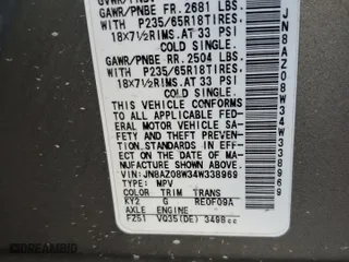 2004 Nissan Murano SL with VIN JN8AZ08W34W338969, listed as a Copart auction lot 84219634 with 0 mi miles and Salvage Title. Bid and sale history available at carsss.com. Image 13.