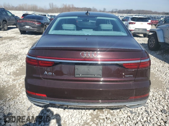 2020 Audi A8 with VIN WAU8DAF84LN014109, listed as a Copart auction lot 48527885 with 17,319 mi miles and Non Repairable. Bid and sale history available at carsss.com. Image 6.