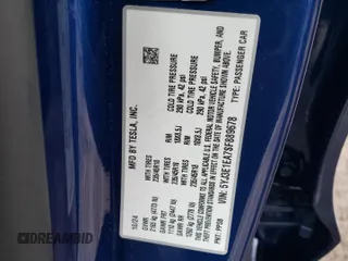 2025 Tesla Model 3 Long Range with VIN 5YJ3E1EA7SF889678, listed as a Copart auction lot 42952045 with 521 mi miles and Salvage Title. Bid and sale history available at DreamBid. Image 14.