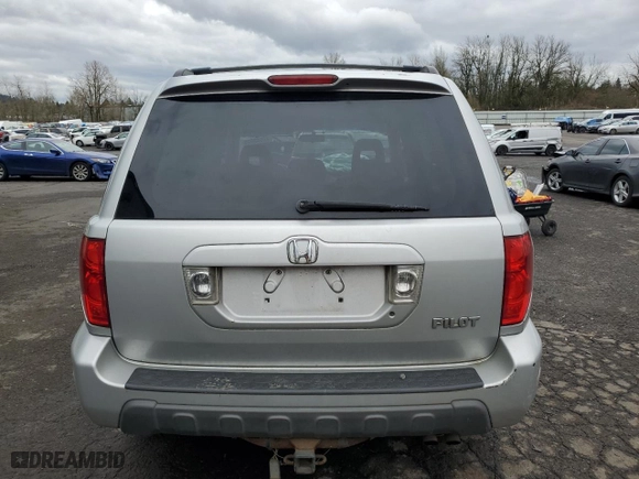 2004 Honda Pilot EX with VIN 2HKYF18414H619195, listed as a Copart auction lot 48593955 with 205,396 mi miles and Salvage Title. Bid and sale history available at carsss.com. Image 6.