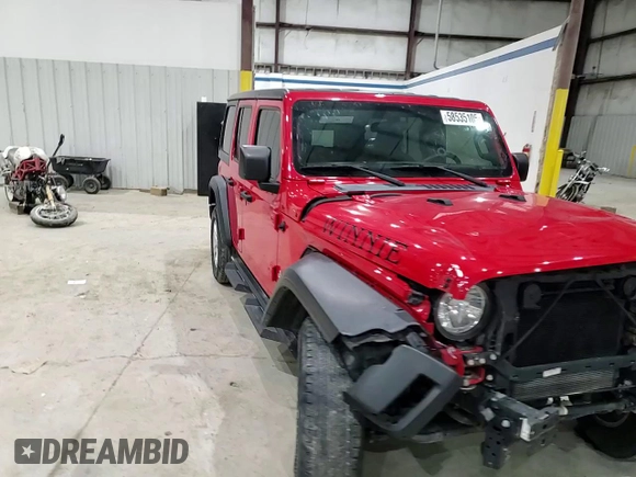 2019 Jeep Wrangler Unlimited Sport S with VIN 1C4HJXDG2KW646608, listed as a Copart auction lot 58535105 with 111,230 mi miles and Salvage title. Bid and sale history available at DreamBid. Image 15.