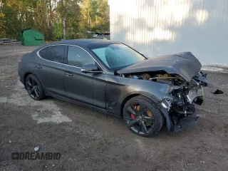 2023 Genesis G70 3.3T with VIN KMTG54TE0PU128774, listed as a Copart auction lot 72209364 with 14,186 mi miles and Salvage Title. Bid and sale history available at carsss.com. Image 4.