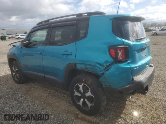 2021 Jeep Renegade Trailhawk z VIN ZACNJDC16MPM10006, wystawiony jako Copart lot #50981775 z przebiegiem 36 884 mil mil oraz Szkoda całkowita • Salvage title. Historia ofert i sprzedaży dostępna na DreamBid. Obrazek 2.