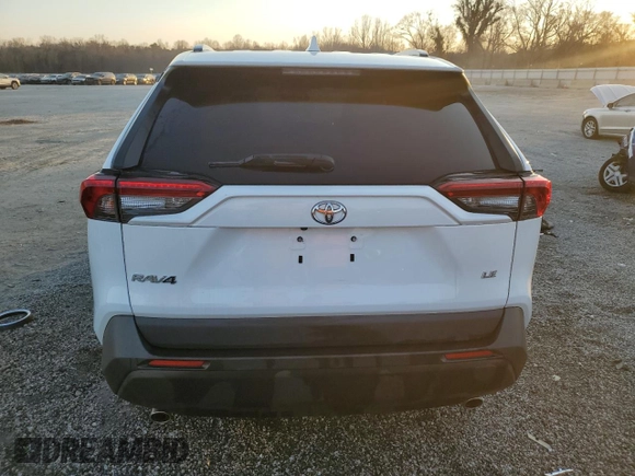 2020 Toyota RAV4 LE with VIN 2T3H1RFV9LW095407, listed as a Copart auction lot 46847145 with 57,421 mi miles and Salvage Title. Bid and sale history available at DreamBid. Image 6.