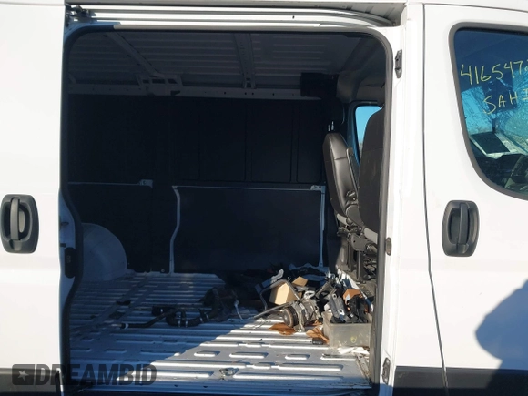 2023 Ram ProMaster Cargo with VIN 3C6LRVAG2PE540096, listed as a IAAI auction lot 41654729 with 17,568 mi miles and . Bid and sale history available at DreamBid. Image 8.