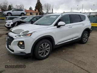 2019 Hyundai Santa Fe SEL Plus with VIN 5NMS3CAD9KH015604, listed as a Copart auction lot 49282545 with 102,546 mi miles and Salvage Title. Bid and sale history available at carsss.com. Image 1.