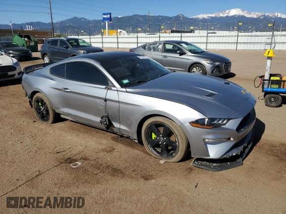 2021 Ford Mustang EcoBoost with VIN 1FA6P8TH9M5107634, listed as a Copart auction lot 57331415 with 79,159 mi miles and Salvage title. Bid and sale history available at DreamBid. Image 4.