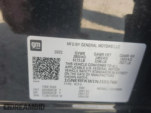 2022 Chevrolet Traverse LS with VIN 1GNERFKW1NJ101766, listed as a Copart auction lot 68106834 with 15,594 mi miles and Salvage Title. Bid and sale history available at carsss.com. Image 14.