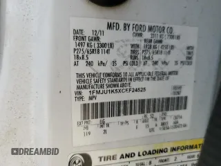 2012 Ford Expedition Limited z VIN 1FMJU1K5XCEF24525, wystawiony jako Copart lot #51604115 z przebiegiem 166 152 mil mil oraz Szkoda całkowita • Salvage title. Historia ofert i sprzedaży dostępna na DreamBid. Obrazek 13.
