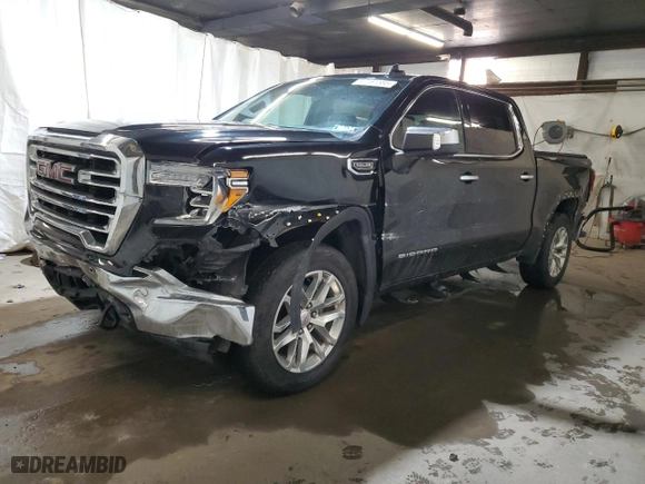 2019 GMC Sierra 1500 SLT with VIN 3GTU9DED9KG164646, listed as a Copart auction lot 47181585 with 32,276 mi miles and Salvage Title. Bid and sale history available at carsss.com. Image 1.