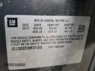 2017 Chevrolet Malibu LS with VIN 1G1ZB5ST2HF231392, listed as a Copart auction lot 49700975 with 69,921 mi miles and Salvage Title. Bid and sale history available at DreamBid. Image 12.
