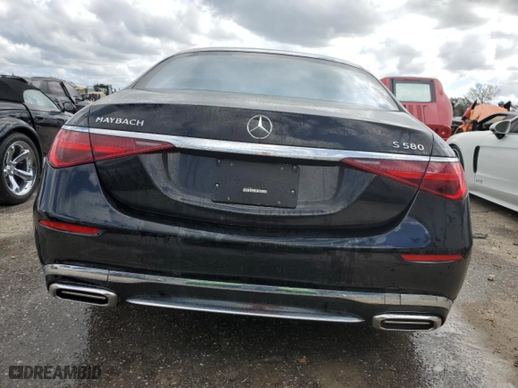 2024 Mercedes-Benz S-Class Maybach S 580 with VIN W1K6X7GB3RA256121, listed as a Copart auction lot 71290104 with 6,016 mi miles and Non Repairable. Bid and sale history available at carsss.com. Image 6.