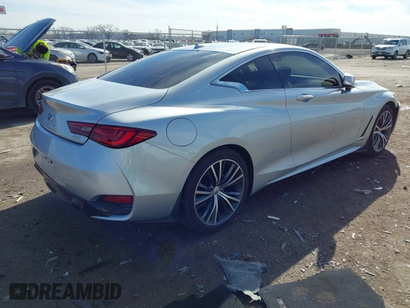 2018 Infiniti Q60 Luxe with VIN JN1CV7EK0JM200522, listed as a IAAI auction lot 41308958 with 28,015 mi miles and . Bid and sale history available at carsss.com. Image 4.