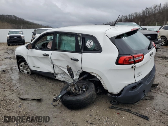 2017 Jeep Cherokee Sport with VIN 1C4PJMAB3HW562194, listed as a Copart auction lot 42498255 with 0 mi miles and Salvage Title. Bid and sale history available at carsss.com. Image 2.