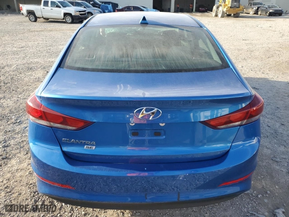 2017 Hyundai Elantra SE with VIN 5NPD74LF0HH196248, listed as a Copart auction lot 45359565 with 0 mi miles and Salvage Title. Bid and sale history available at carsss.com. Image 6.