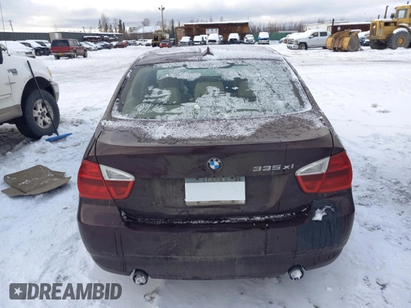2007 BMW 3 Series 335xi with VIN WBAVD53567A008796, listed as a Copart auction lot 77637554 with 101,713 mi miles and Salvage Title. Bid and sale history available at carsss.com. Image 6.