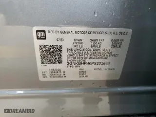 2023 Chevrolet Blazer LT with VIN 3GNKBHR40PS231644, listed as a Copart auction lot 45296355 with 0 mi miles and Salvage Title. Bid and sale history available at carsss.com. Image 15.