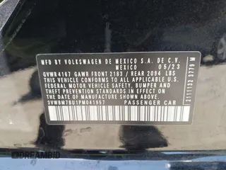 2023 Volkswagen Jetta Sport with VIN 3VWBM7BU1PM041957, listed as a IAAI auction lot 42293989 with 31,737 mi miles and . Bid and sale history available at DreamBid. Image 9.